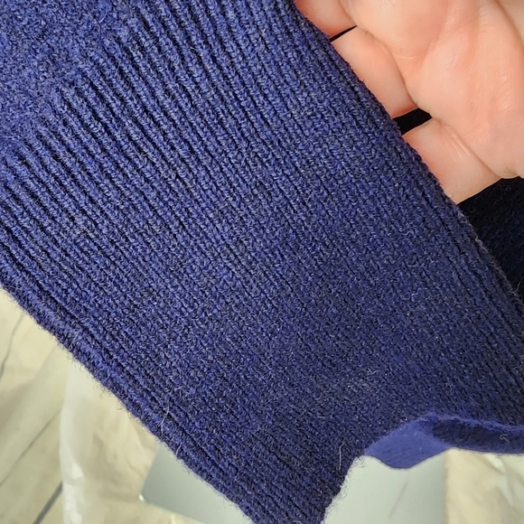 Vintage Scott & Charters of Hawick Lambswool  Vneck Pullover Sweater Navy - Picture 10 of 13